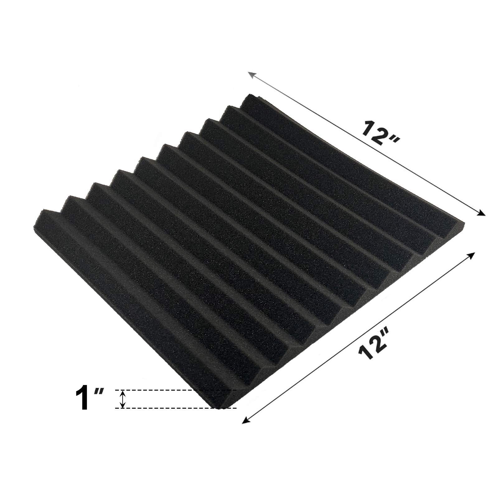 JBER Sound Proof Foam Panels Studio Acoustic Foam Panels,48 Pack 1'' X 12'' X 12''Soundproofing Wedges Sound Proof Padding Firep